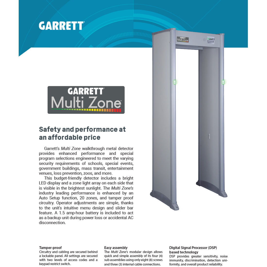 Multi-Zone Walk-Through Metal Detector – Garrett Security